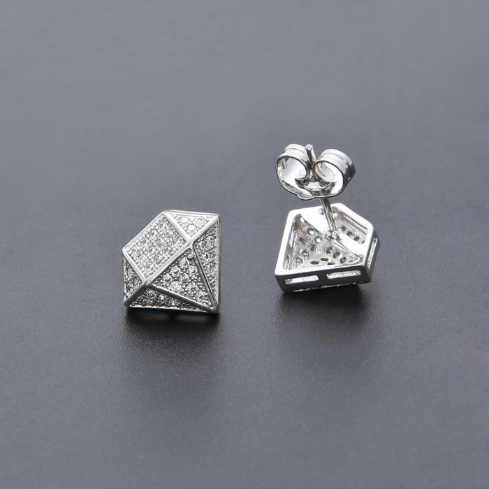 Square earrings European and American hip-hop style earrings