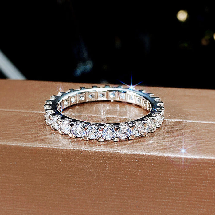 A ring with simulated zircon inlaid with stars