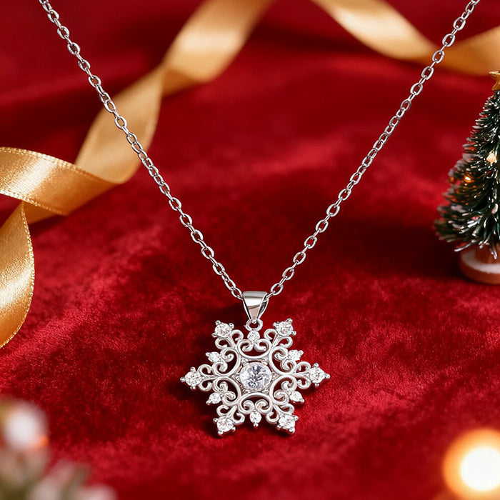 Snowflake Texture Christmas Necklace