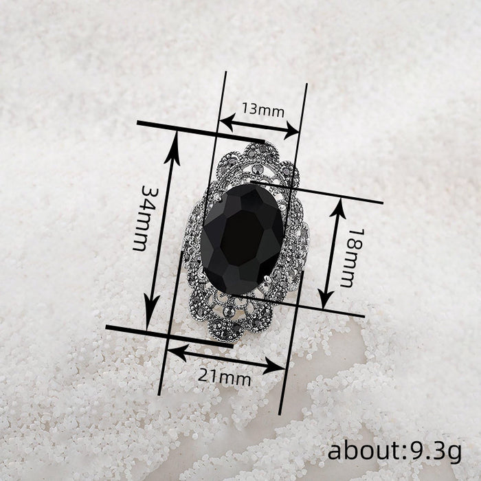 Dark European floral lace Baroque ring for women