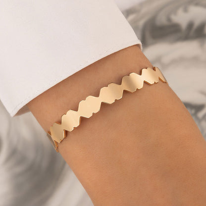 Bow Knot Bracelet Set - Geometric Korean Jewelry for Women