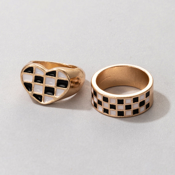 Black and white chess snake-shaped oil drip ring 2-piece set