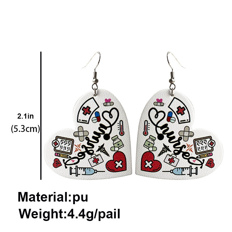 Valentine's Day and Teachers' Day Heart Leather Earrings