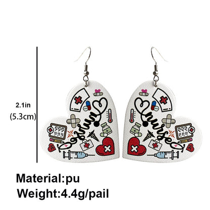 Valentine's Day and Teachers' Day Heart Leather Earrings