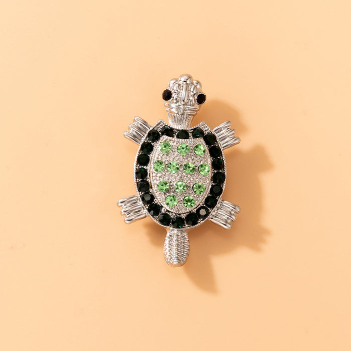 Green diamond turtle brooch geometric animal clothing accessories