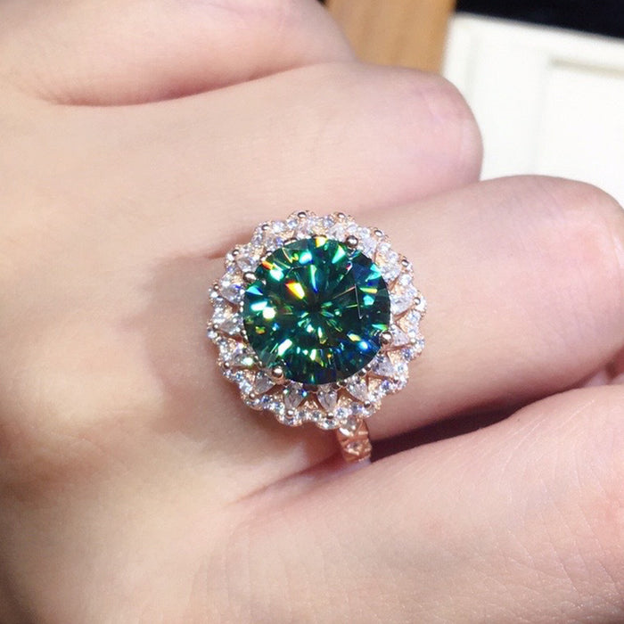 Imitation Maldives blue zircon ring fire ring