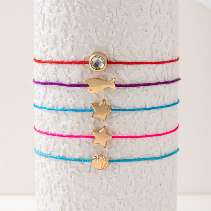 Multi-Layer Fish, Star, and Shell Charm Anklet Set