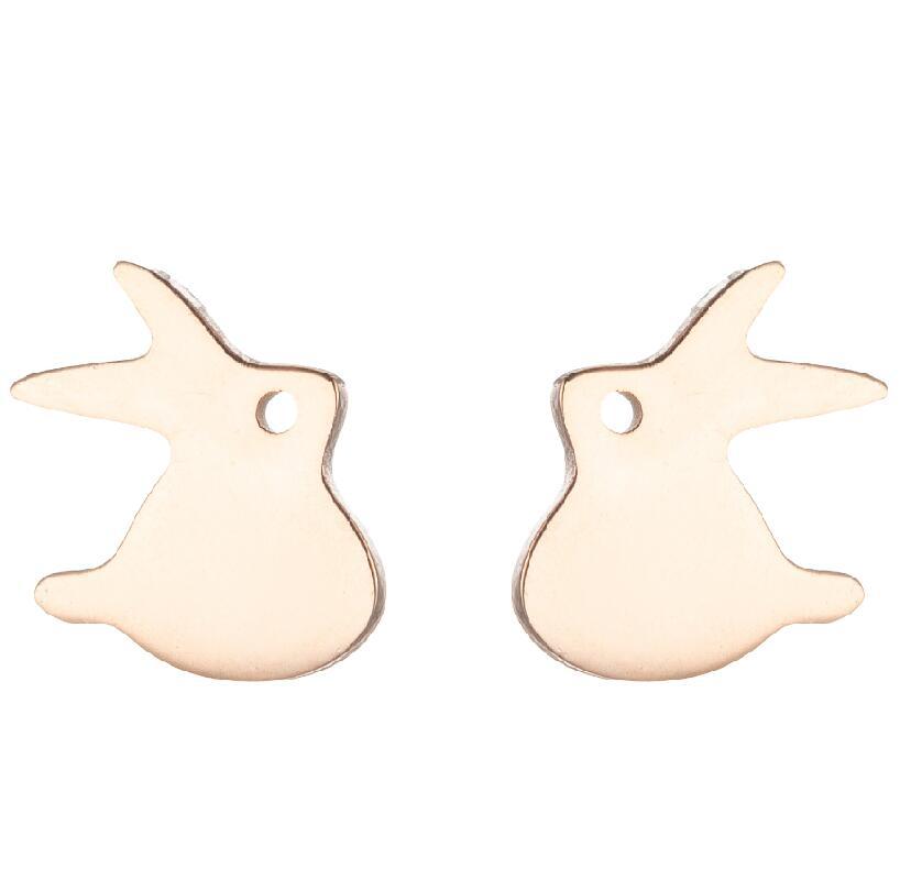 Mini rabbit earrings, new style sweet cute simple hollow earrings Korean fashion earrings wholesale