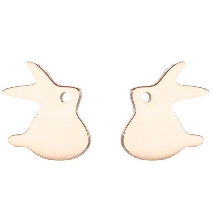 Mini pendientes de conejo, nuevos pendientes huecos simples y lindos de estilo dulce, pendientes de moda coreana al por mayor