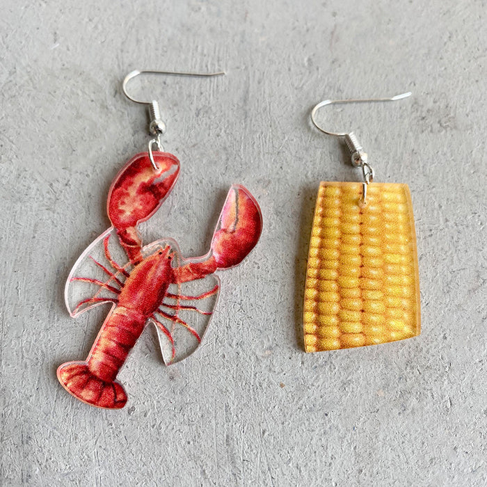 Acrylic lobster earrings