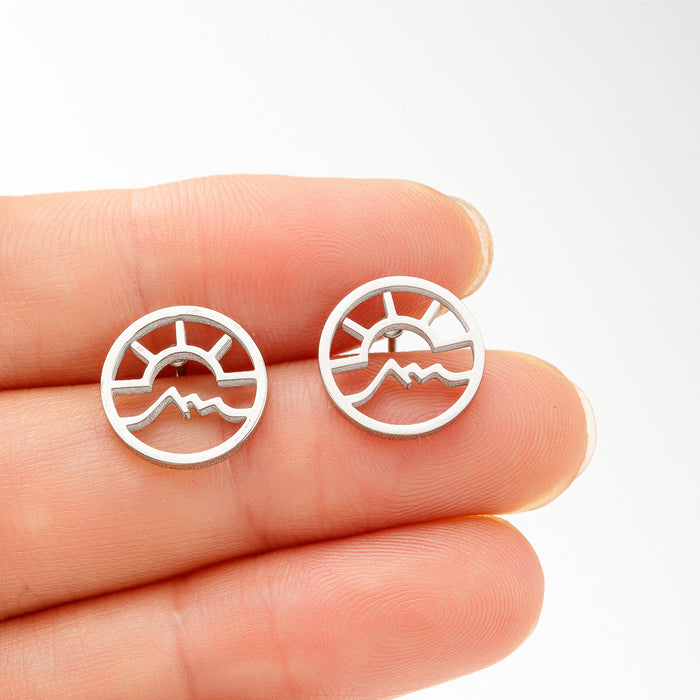 Ocean Wave Stainless Steel Stud Earrings - Fun and Stylish Geometric Jewelry