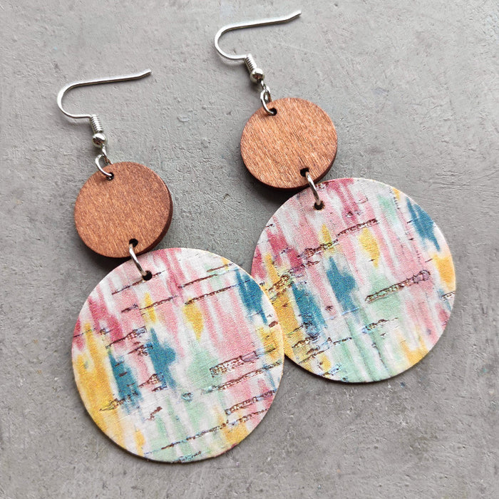 Round wooden earrings