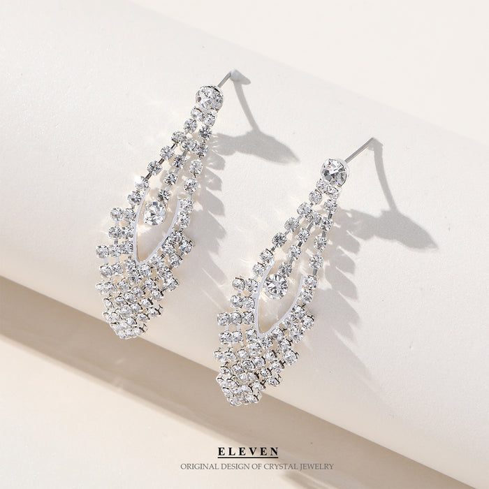 Vintage Zircon Earrings - Luxurious Diamond-Shaped Jewelry for Women