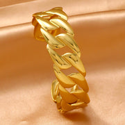 Wholesale 304 Stainless Steel Wide Open Cuff Bracelets with Irregular Shapes, Striped Textures, and Floral/Scallop Embossing - wallojewerly 