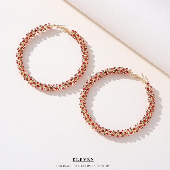 Classic Rhinestone Hoop Earrings - High-Quality Simple Jewelry for Women