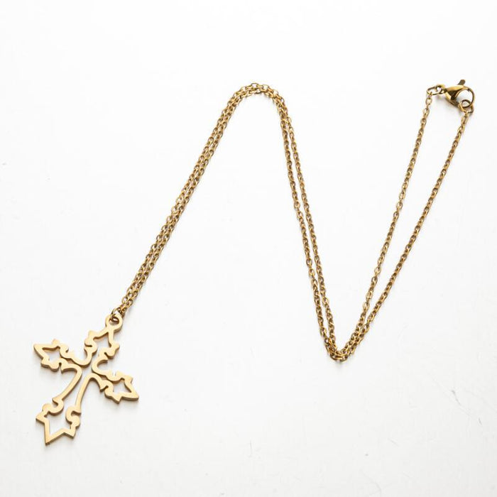 Cross pendant necklace, cross-border Amazon new European and American fashion niche clavicle chain wholesale