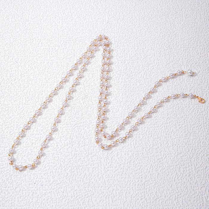 Imitation pearl tassel waist chain ins style temperament versatile waist ornament