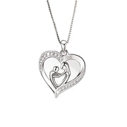 Love Mother and Child Micro-Inlaid Zircon Pendant Women's Necklace - wallojewerly 