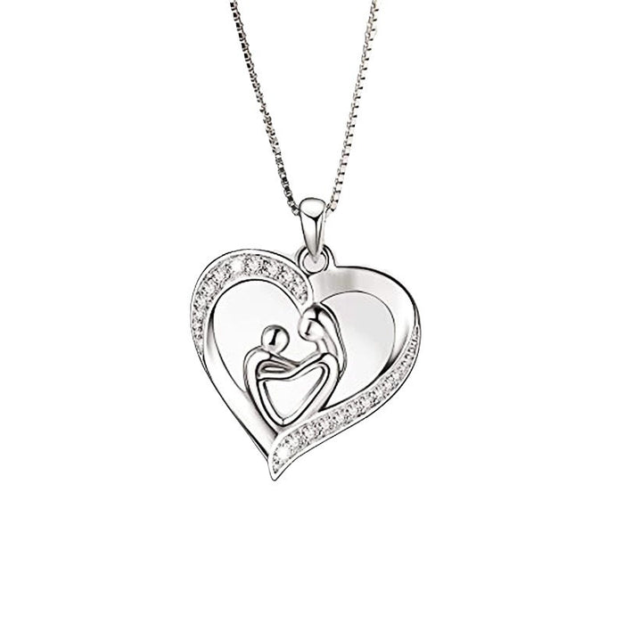 Love Mother and Child Micro-Inlaid Zircon Pendant Women's Necklace