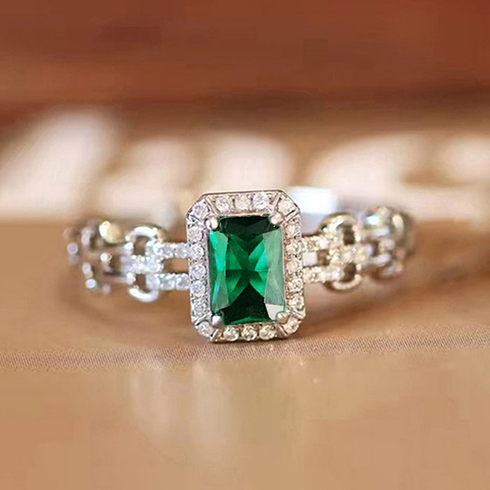 Zircon Mother's Day Geometric Ring Women's Light Luxury Wedding