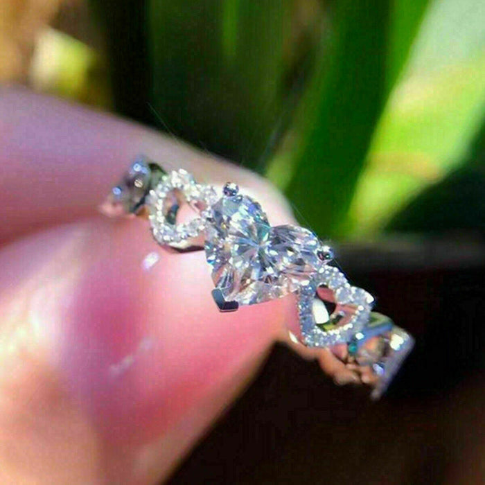 Heart shaped zircon ring for women Valentine's Day gift