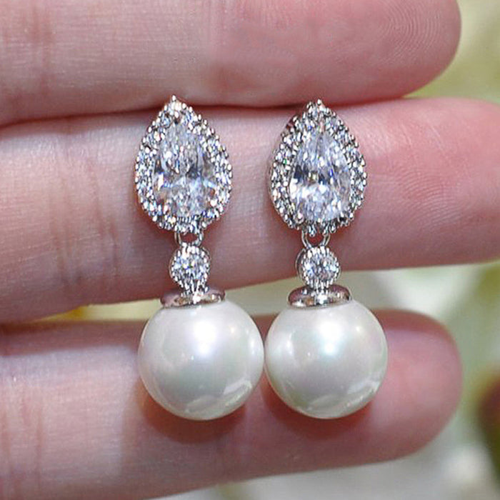 Teardrop Imitation Pearl Earrings