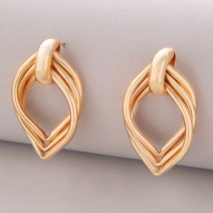 Hong Kong style geometric earrings irregular earrings