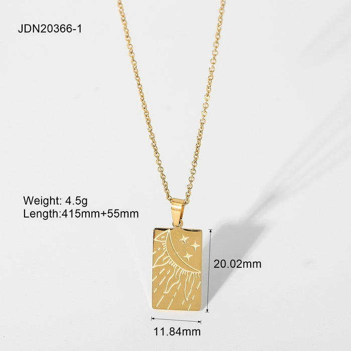 Stainless Steel Gold Plated Tarot Necklace - wallojewerly 