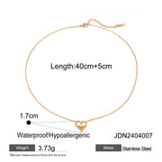 18K Gold-Plated Heart MOM Necklace with Diamond Inlay - Mother's Day Jewelry - wallojewerly 
