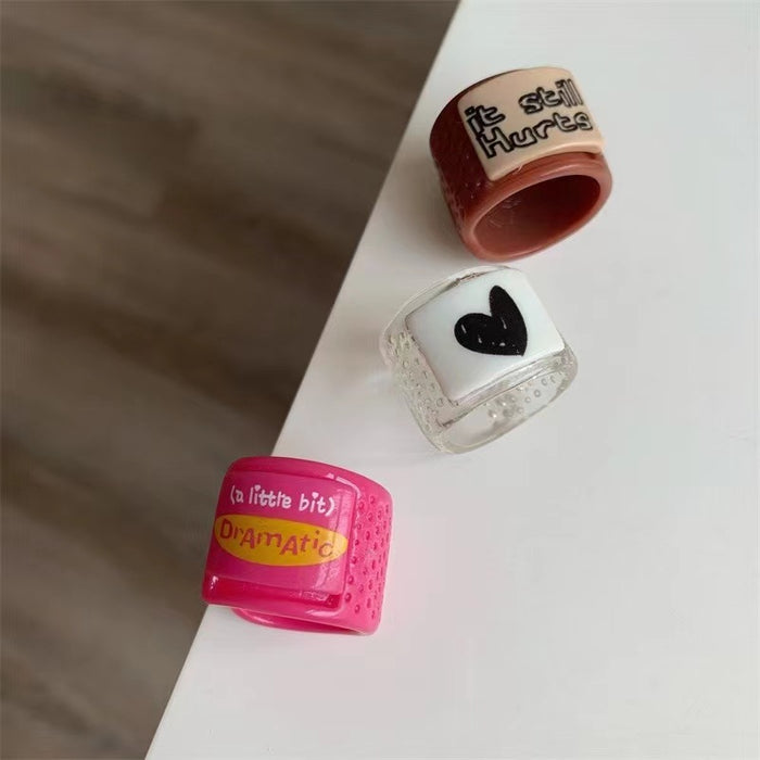 Acrylic resin letter love ring