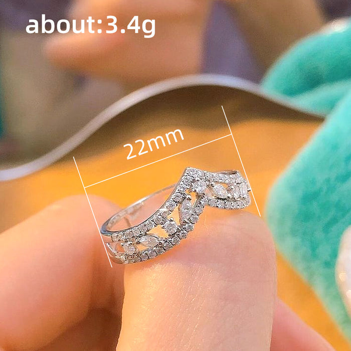 Zircon double wishbone ring female ring horse eye gemstone ring