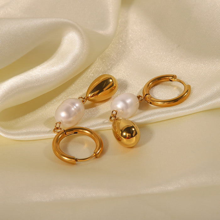 18K Gold Plated Earrings - Simple Western Style Non-Fading Jewelry