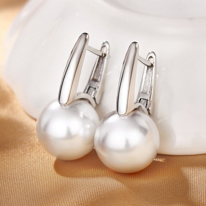 French retro imitation pearl earrings niche temperament earrings