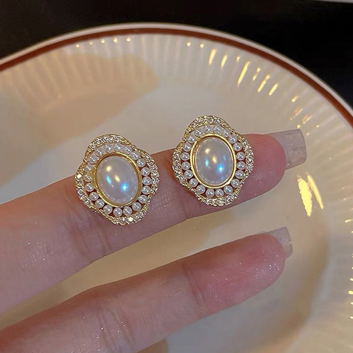 Imitation pearl earrings high-end temperament retro earrings