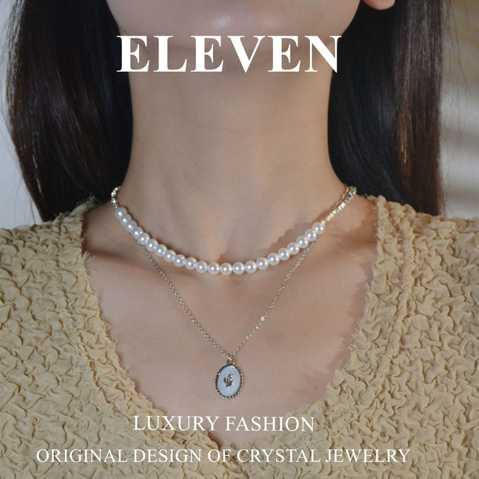 Double-Layer Pearl Necklace - Trendy and High-End Choker with a Unique Pendant