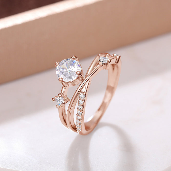 Anillo de diseño personalizado estilo francés con trayectoria planetaria cósmica, dedo índice súper brillante y elegante.