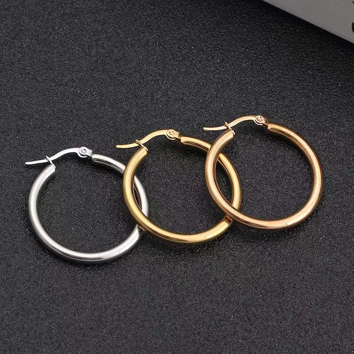 Electroplated 18K stainless steel U-shaped earrings with simple and exaggerated design