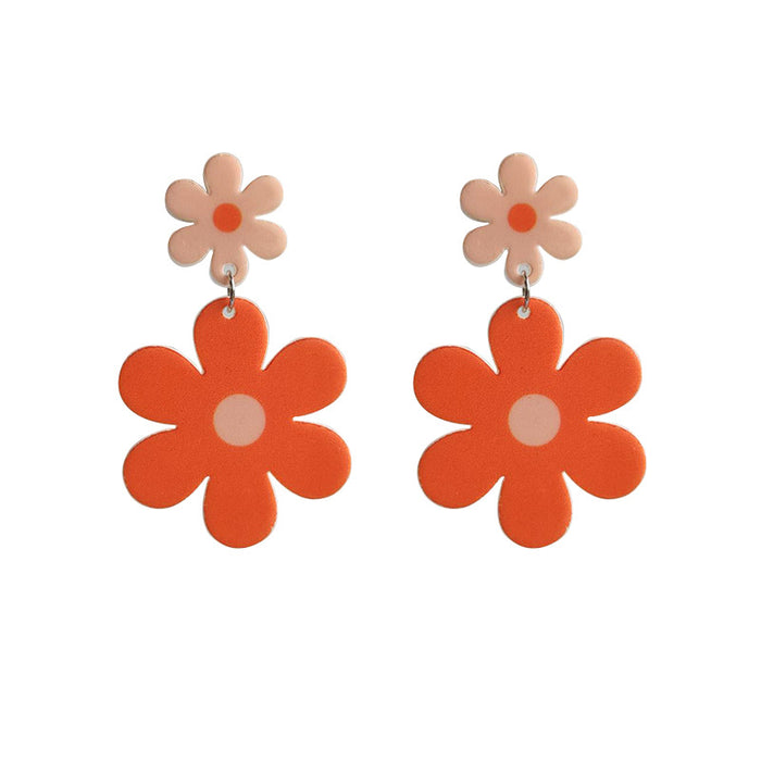 Multi-colored flower acrylic earrings