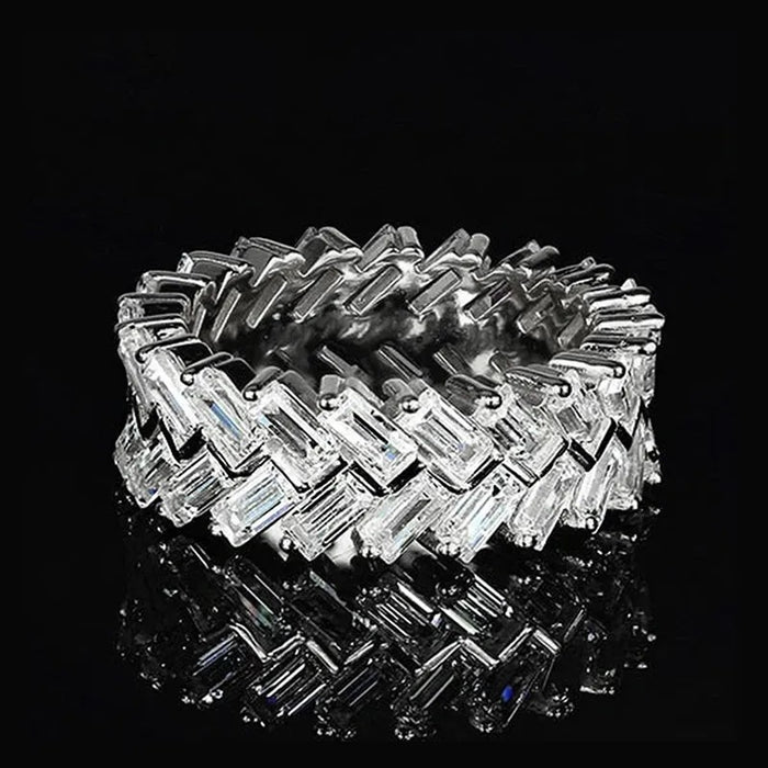 Fashionable and light luxury index finger ring staggered design unisex ring