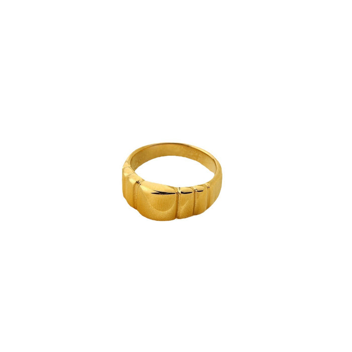 Exquisite 18K Gold Plated Stainless Steel Ring with Braided Design