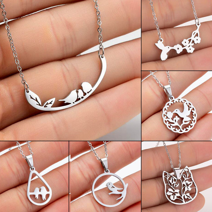 Coconut tree necklace, new summer style small fresh simple pendant clavicle chain stainless steel jewelry