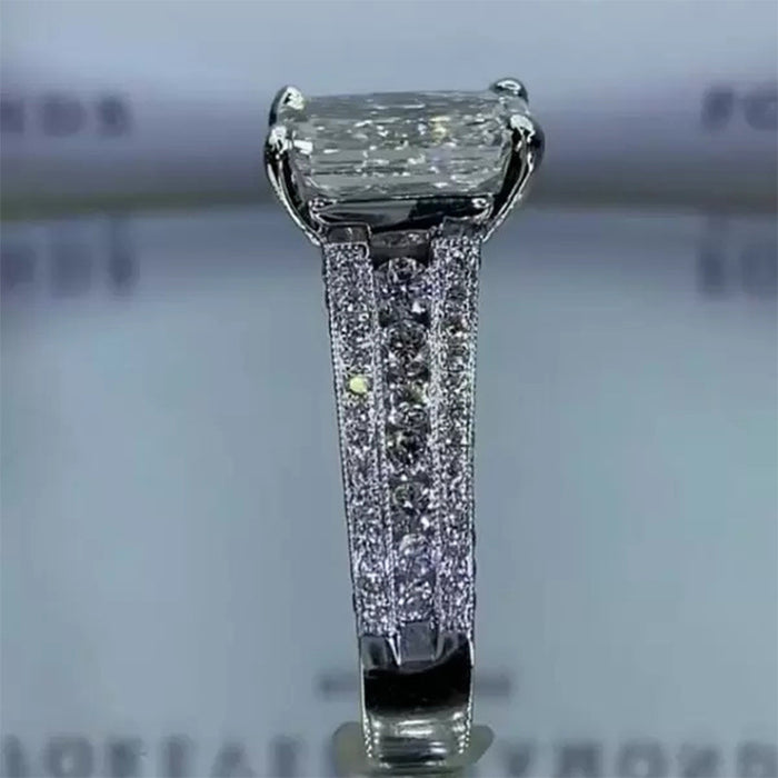 Korean style simple wedding diamond ring female diamond plated platinum ring