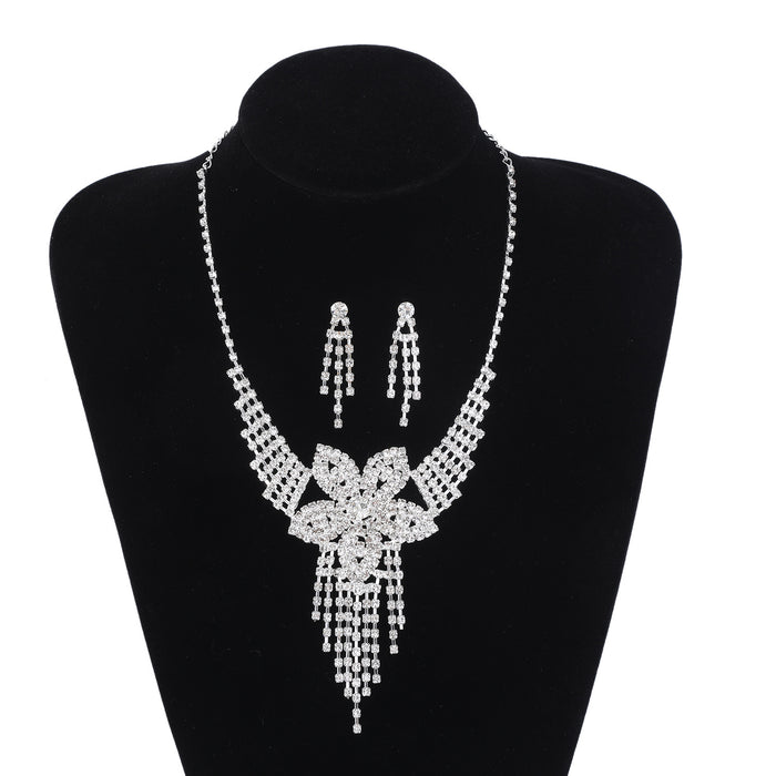 Elegant Rhinestone Necklace Set - Bridal Jewelry for Weddings and Photoshoots