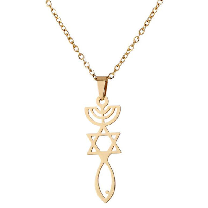 Hexagram pendant necklace, simple Korean geometric clavicle chain girls fashion wholesale