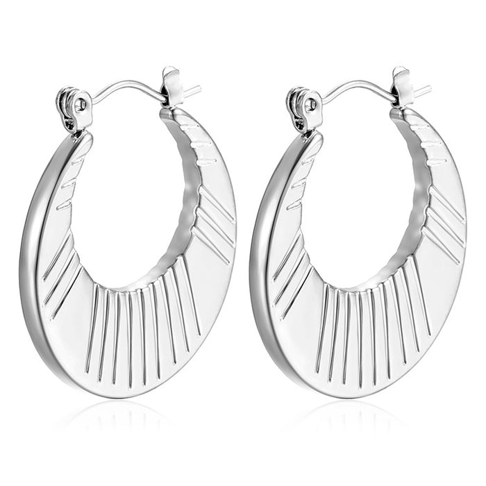 New U-shaped stainless steel earrings with diamonds, light luxury female earrings