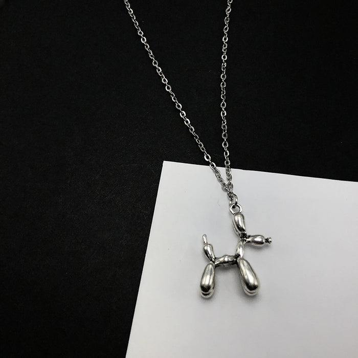 Puppy pendant clavicle chain, Korean style titanium steel necklace