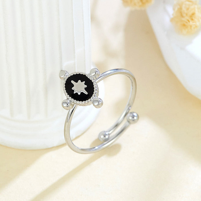 Wholesale 18K gold titanium steel drip star oval open ring
