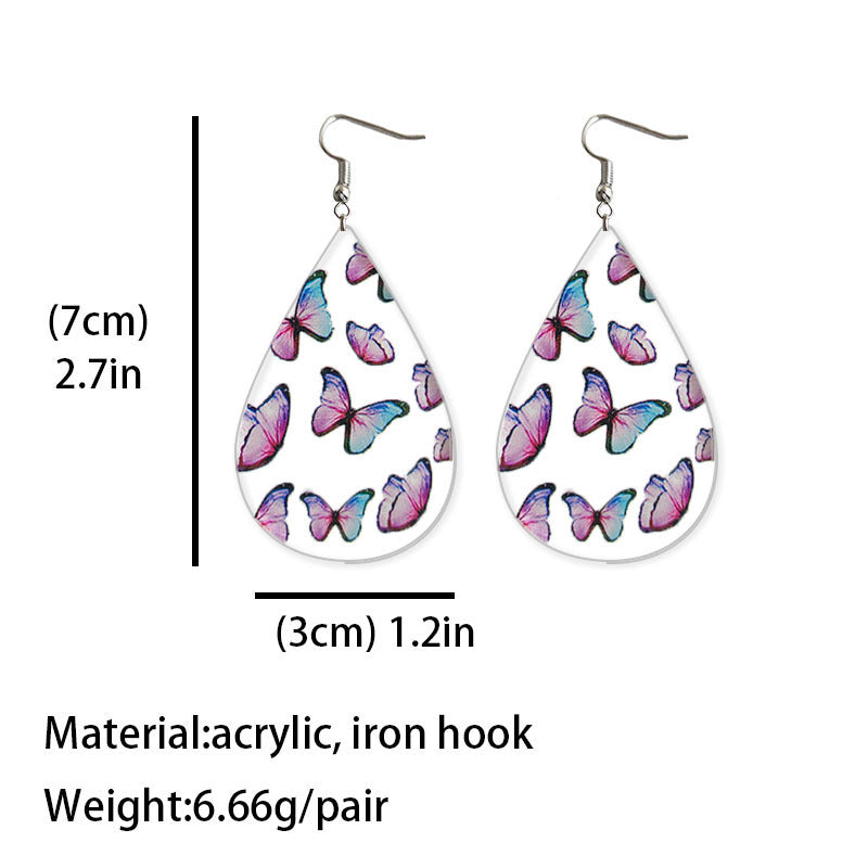 Transparent acrylic broadleaf earrings