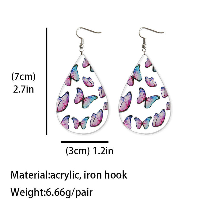 Transparent acrylic broadleaf earrings