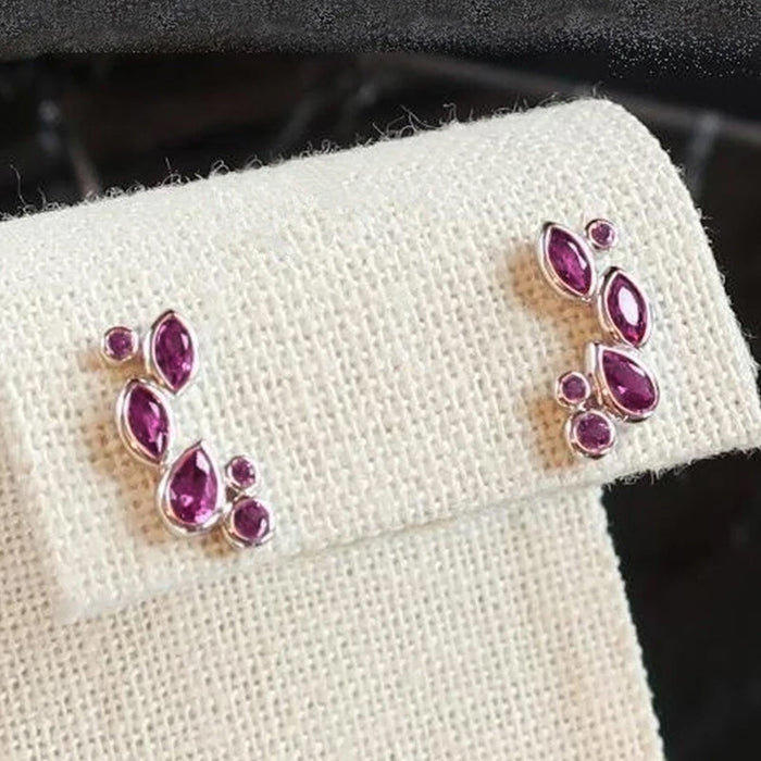 Pendientes de circonita con flores geométricas, pendientes dulces en forma de lágrima